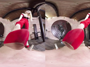 Busty blonde looks like an angel in VR